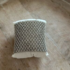 Silver crystal wide cuff bracelet.